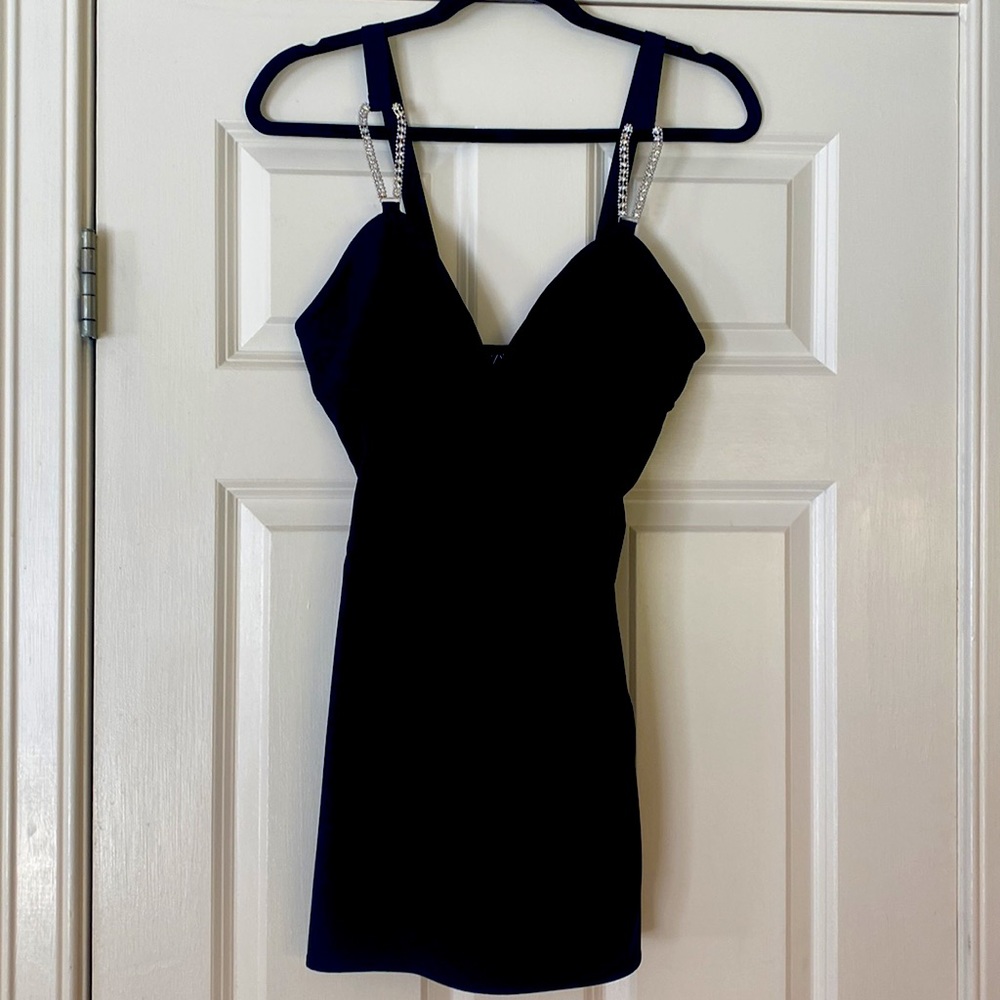 Zara little black dress rhinestone detailing